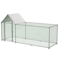 HKM-153747 Durable Metal Chicken Coop with Removable Cover - Walk-in Poultry Run for Chickens, Ducks, and Rabbits