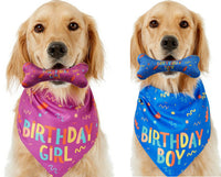 HKM-894931 Pet Triangle Scarf with Washable Bone Design - Soft Cotton Polyester Fabric, Ideal for Dog Birthdays