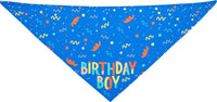 HKM-894931 Pet Triangle Scarf with Washable Bone Design - Soft Cotton Polyester Fabric, Ideal for Dog Birthdays