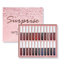 HKM-498451 Matte Waterproof Nonstick Lip Gloss Set - 24 Vibrant Shades (1.2ml Each)
