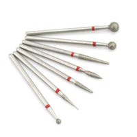 HKM-638675 Silver Tungsten Steel Nail Art Grinding Heads Set - 7 Diamond Polishing Tips for Nail Tools