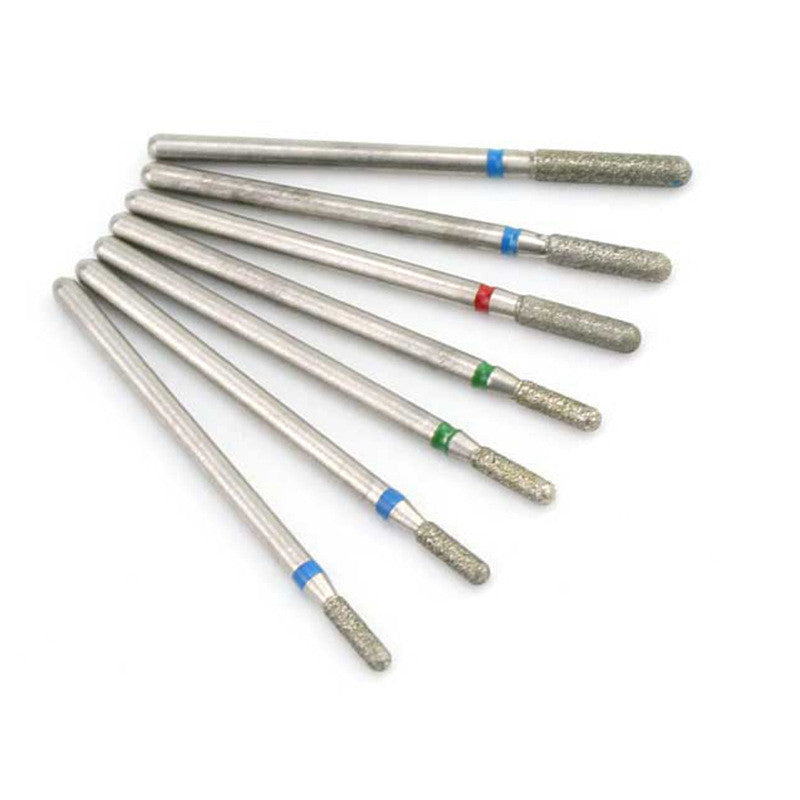 HKM-638675 Silver Tungsten Steel Nail Art Grinding Heads Set - 7 Diamond Polishing Tips for Nail Tools