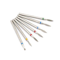 HKM-638675 Silver Tungsten Steel Nail Art Grinding Heads Set - 7 Diamond Polishing Tips for Nail Tools