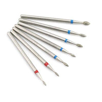 HKM-638675 Silver Tungsten Steel Nail Art Grinding Heads Set - 7 Diamond Polishing Tips for Nail Tools