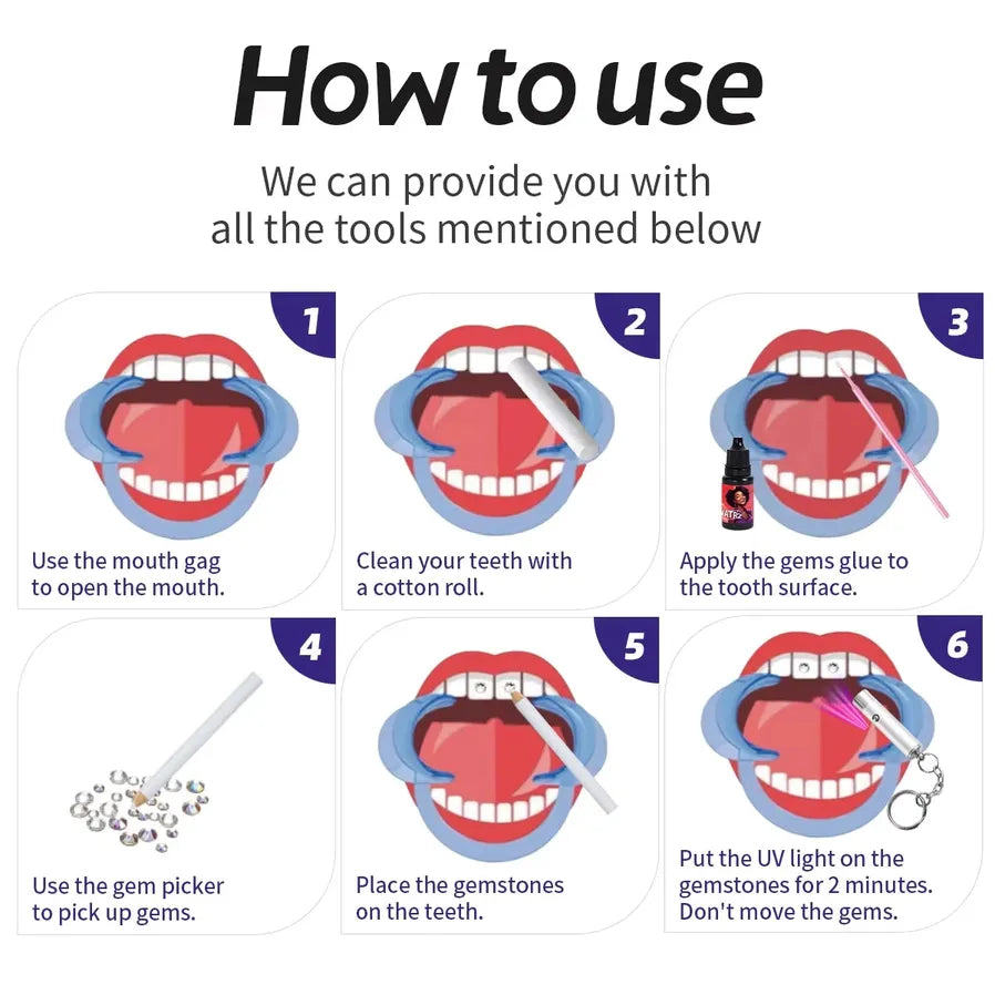 JMT-335050 Decorative Tooth Gem Kit with Rhinestones for Unique Dental Artistry