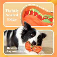 HKM-828243 Durable Crinkle Squeaky Dog Toy for Interactive Play - Stuffing-Free Hamburger Design