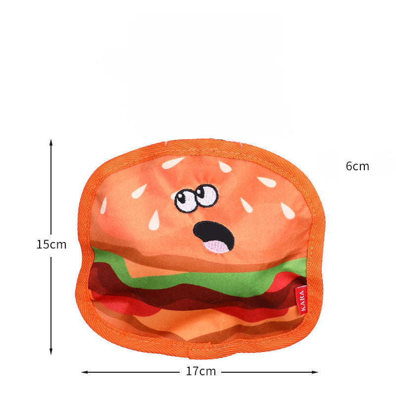 HKM-828243 Durable Crinkle Squeaky Dog Toy for Interactive Play - Stuffing-Free Hamburger Design