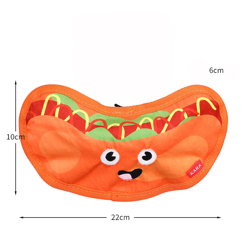 HKM-828243 Durable Crinkle Squeaky Dog Toy for Interactive Play - Stuffing-Free Hamburger Design