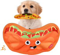 HKM-828243 Durable Crinkle Squeaky Dog Toy for Interactive Play - Stuffing-Free Hamburger Design