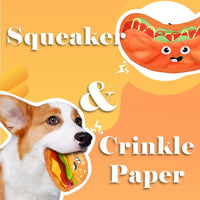 HKM-828243 Durable Crinkle Squeaky Dog Toy for Interactive Play - Stuffing-Free Hamburger Design