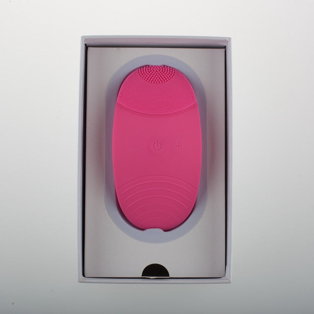 HKM-950483 Electric Cleansing Instrument with Ultrasound and 5 Gear Rotating Function - Rose Red