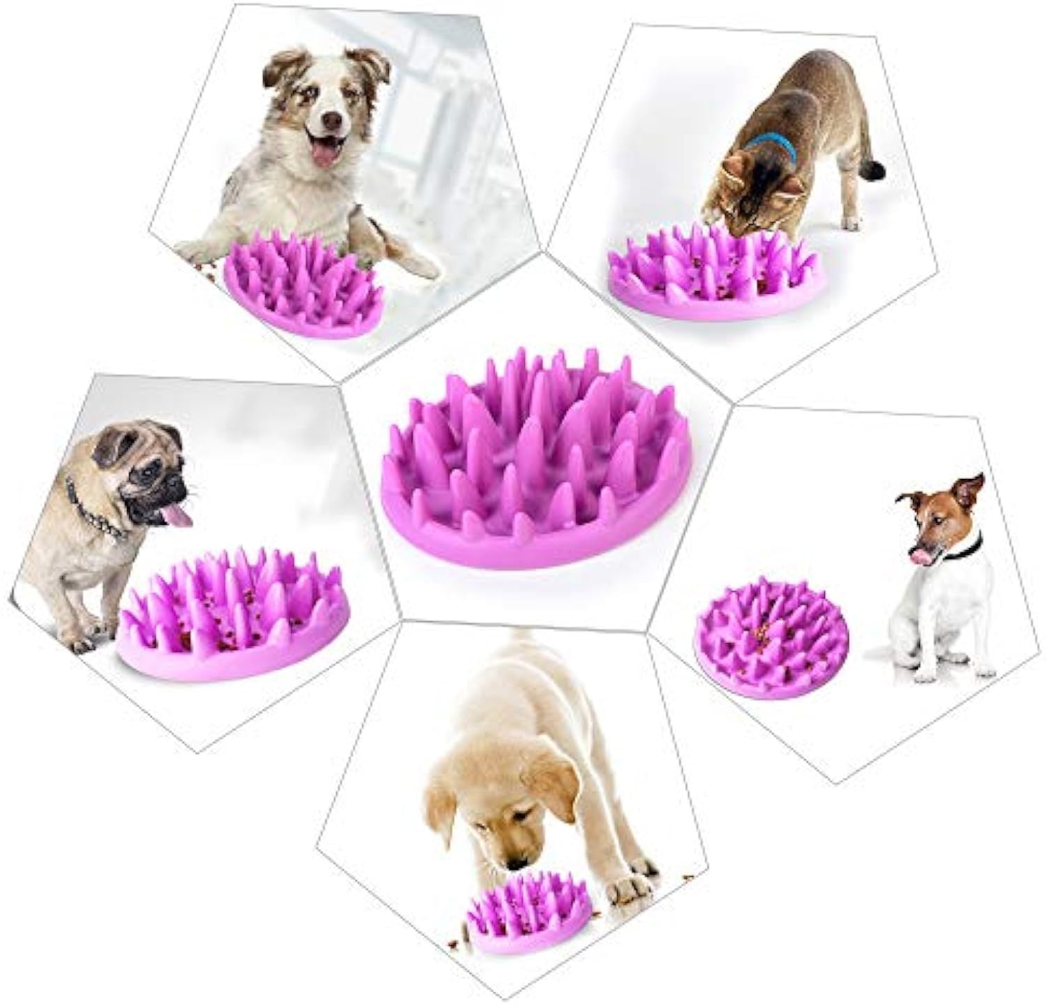 HKM-105363 Interactive Non-Slip Cat and Dog Slow Feeder Bowl - Jungle Puzzle Design for Healthy Eating