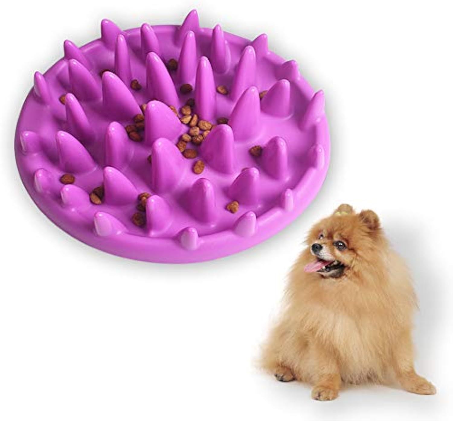 HKM-105363 Interactive Non-Slip Cat and Dog Slow Feeder Bowl - Jungle Puzzle Design for Healthy Eating