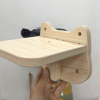HKM-774035 Wall-Mounted Solid Wood Cat Jumping Platform for Active Pets