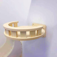 HKM-774035 Wall-Mounted Solid Wood Cat Jumping Platform for Active Pets