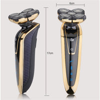 HKM-768019 Rechargeable 5D Rotary Shaver with Multi-Functional Heads and Full Body Wash Design
