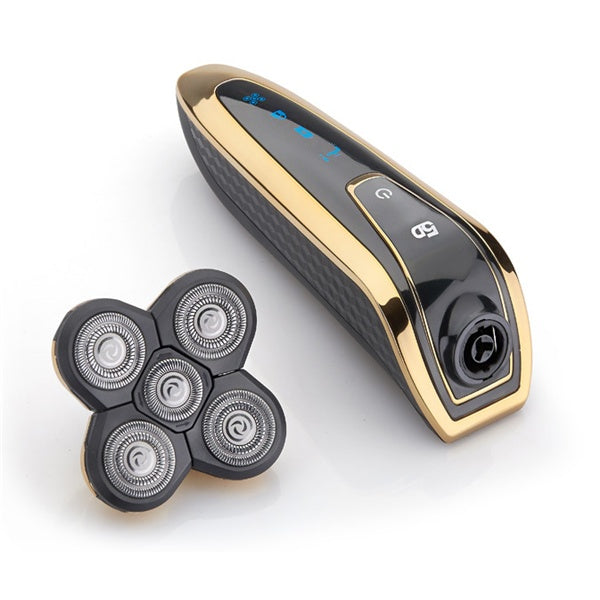 HKM-768019 Rechargeable 5D Rotary Shaver with Multi-Functional Heads and Full Body Wash Design