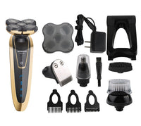 HKM-768019 Rechargeable 5D Rotary Shaver with Multi-Functional Heads and Full Body Wash Design