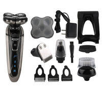 HKM-768019 Rechargeable 5D Rotary Shaver with Multi-Functional Heads and Full Body Wash Design