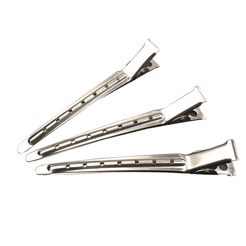 HKM-149715 Stainless Steel Hairdressing Duckbill Clips - Large Steel Hair Staples, Pack of 10