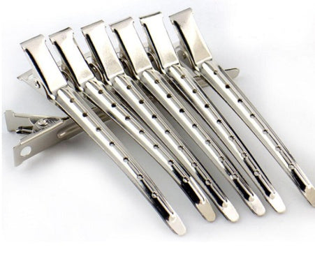 HKM-149715 Stainless Steel Hairdressing Duckbill Clips - Large Steel Hair Staples, Pack of 10