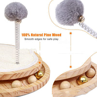 HKM-674579 Two-in-One Cat Scratching Pad and Toy Turntable with Sisal Material - 40 x 34 x 4.7 CM