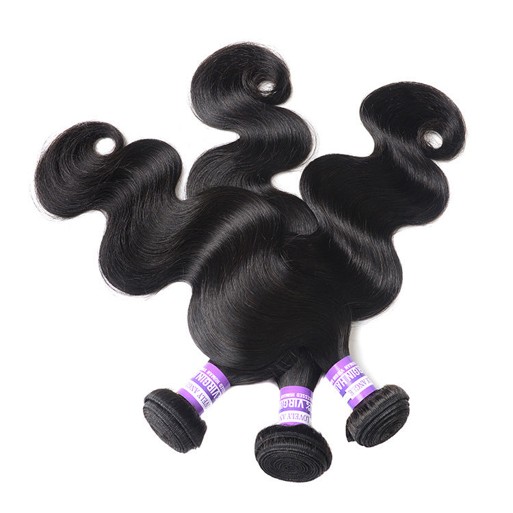 KTX-231059 Brazilian Human Hair Bundles with Closure for Natural Style and Versatility