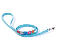 HKM-681875 Double Row Flower Pet Collar - Durable PU Floral Design with Zinc Alloy Accessories, Sizes S and M