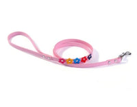 HKM-681875 Double Row Flower Pet Collar - Durable PU Floral Design with Zinc Alloy Accessories, Sizes S and M