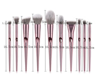 HKM-657683 10-Piece Long Rod Nylon Makeup Brush Set with PU Handle