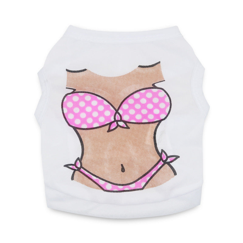 HKM-506707 Hawaiian Print Dog Bikini Tank Top in Polyester - Stylish Pet Clothing