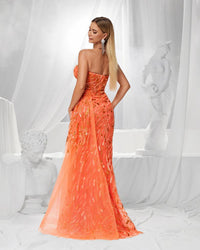 HKM-482963 Elegant Orange Evening Gown for Women - Model EZ25150
