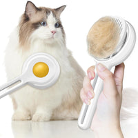 HKM-560211 Self-Cleaning Cat Brush with Release Button for Effective Shedding and Grooming