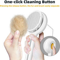 HKM-560211 Self-Cleaning Cat Brush with Release Button for Effective Shedding and Grooming