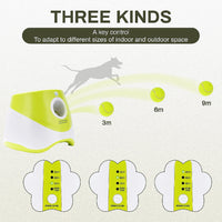 HKM-561491 Automatic Dog Ball Launcher with Three Distance Settings, Indoor-Outdoor Fetch Toy, Includes Ball and Data Cable, Grey-Green