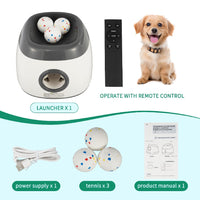 HKM-561491 Automatic Dog Ball Launcher with Three Distance Settings, Indoor-Outdoor Fetch Toy, Includes Ball and Data Cable, Grey-Green