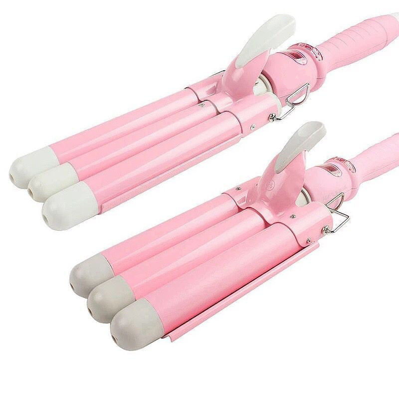 KTX-453587 Three-Tube Electric Curling Iron with Adjustable Temperature Control for Dry Hair