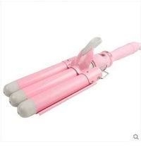 HKM-453587 Three-Tube Electric Curling Iron with Adjustable Temperature Control for Dry Hair