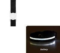 HKM-497619 LED Adjustable Silicone Locator Collar and Leash Set for Dogs and Cats - Night Safety with Multiple Flashing Modes