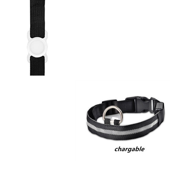 HKM-497619 LED Adjustable Silicone Locator Collar and Leash Set for Dogs and Cats - Night Safety with Multiple Flashing Modes