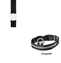 HKM-497619 LED Adjustable Silicone Locator Collar and Leash Set for Dogs and Cats - Night Safety with Multiple Flashing Modes