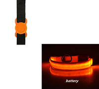 HKM-497619 LED Adjustable Silicone Locator Collar and Leash Set for Dogs and Cats - Night Safety with Multiple Flashing Modes