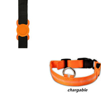 HKM-497619 LED Adjustable Silicone Locator Collar and Leash Set for Dogs and Cats - Night Safety with Multiple Flashing Modes