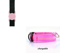 HKM-497619 LED Adjustable Silicone Locator Collar and Leash Set for Dogs and Cats - Night Safety with Multiple Flashing Modes