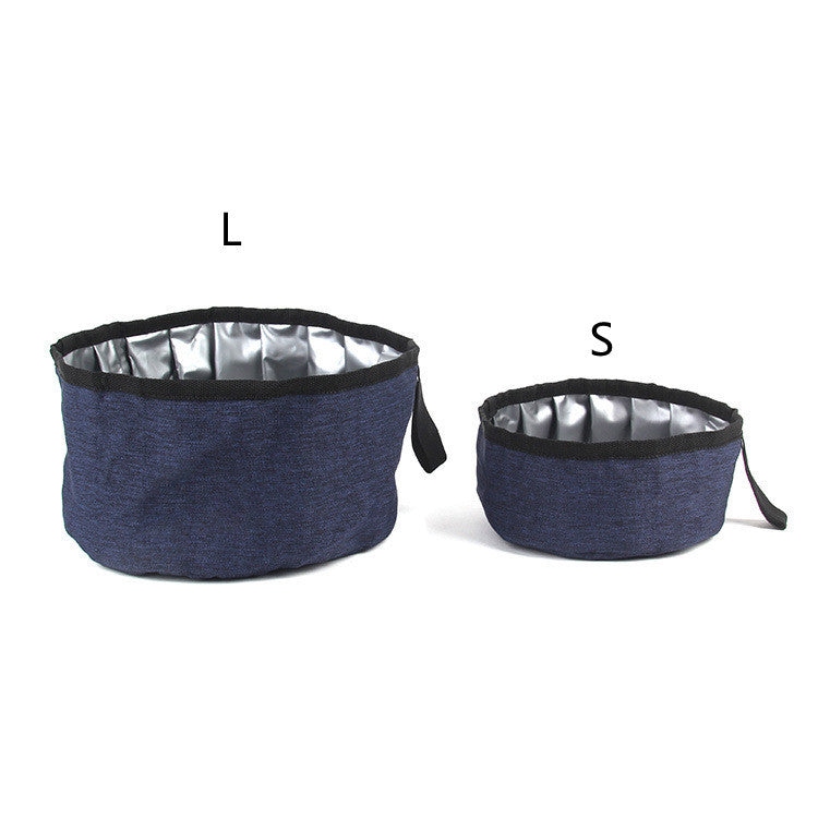 HKM-276755 Portable Folding Dog Food Bowl in Oxford Cloth – Camouflage Green, Dark Blue, Pink, Available in Two Sizes