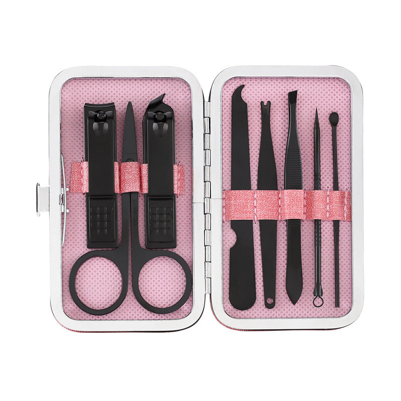 HKM-747347 8-Piece Stainless Steel Manicure and Pedicure Nail Clipper Set with Scissors