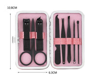 HKM-747347 8-Piece Stainless Steel Manicure and Pedicure Nail Clipper Set with Scissors