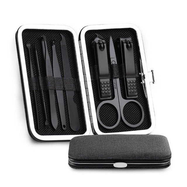 HKM-747347 8-Piece Stainless Steel Manicure and Pedicure Nail Clipper Set with Scissors