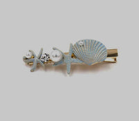 HKM-621971 Korean Style Sweet Starfish Hairpin with White Crystal Accent