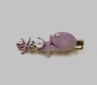 HKM-621971 Korean Style Sweet Starfish Hairpin with White Crystal Accent